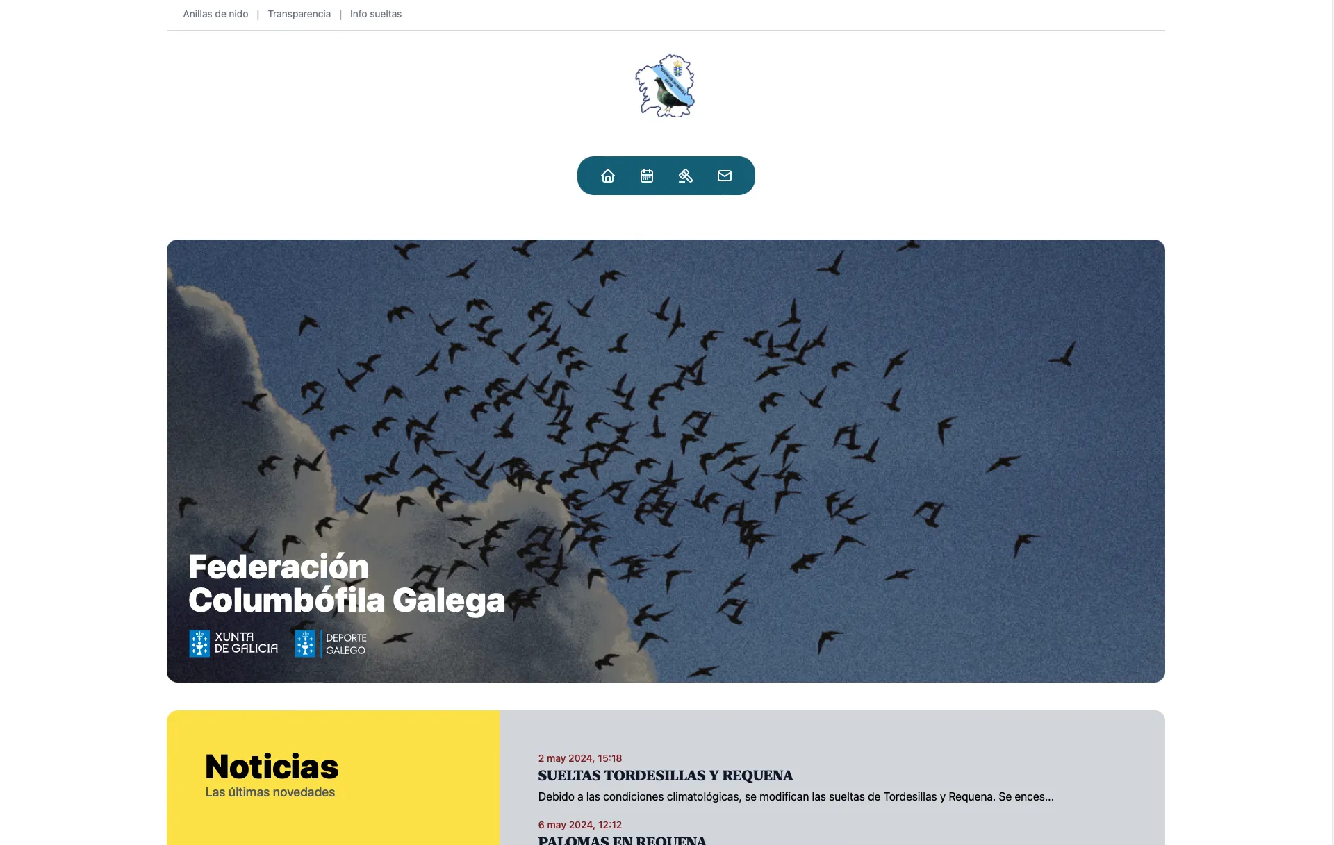 Imagen pagina de inicio de la pagina fcgalega.com